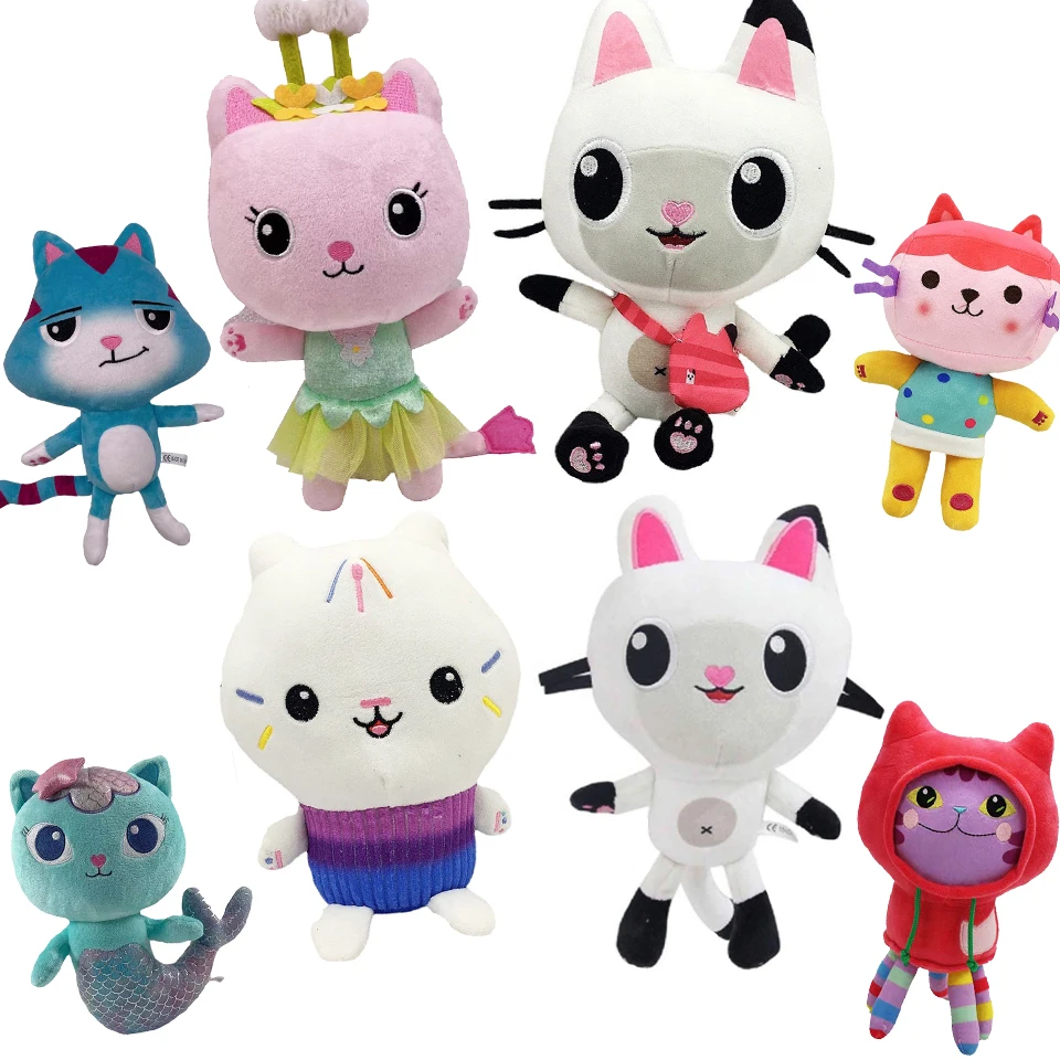 Casa de muñecas Gaby Popular, juguetes de peluche Mercat, relleno de dibujos animados, Animal, gato sonriente, coche, gato abrazando, muñeca Gaby Girl, nacimiento para niños
