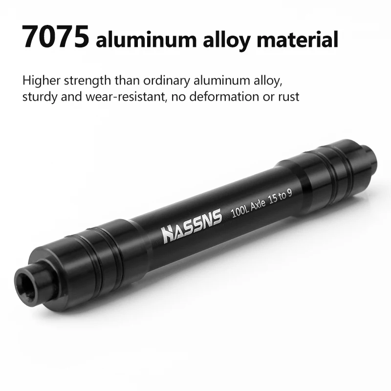 HASSNS MTB Thru Axle Adapter Mountain Bike Shaft Rear Hub Skewers 12 to 9mm 15 To 9MM Thru Axle Adapter Bicycle Wheel Axishub