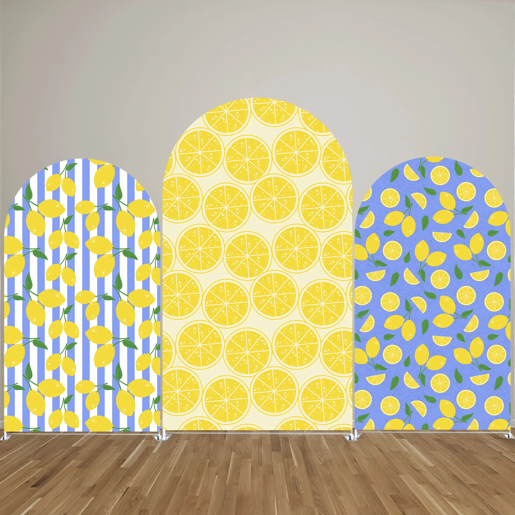 Lemon Theme Arch Backdrop Cover Arched Stand Cover Baby Birthday Baby Shower Fruit Parties Decorations Props