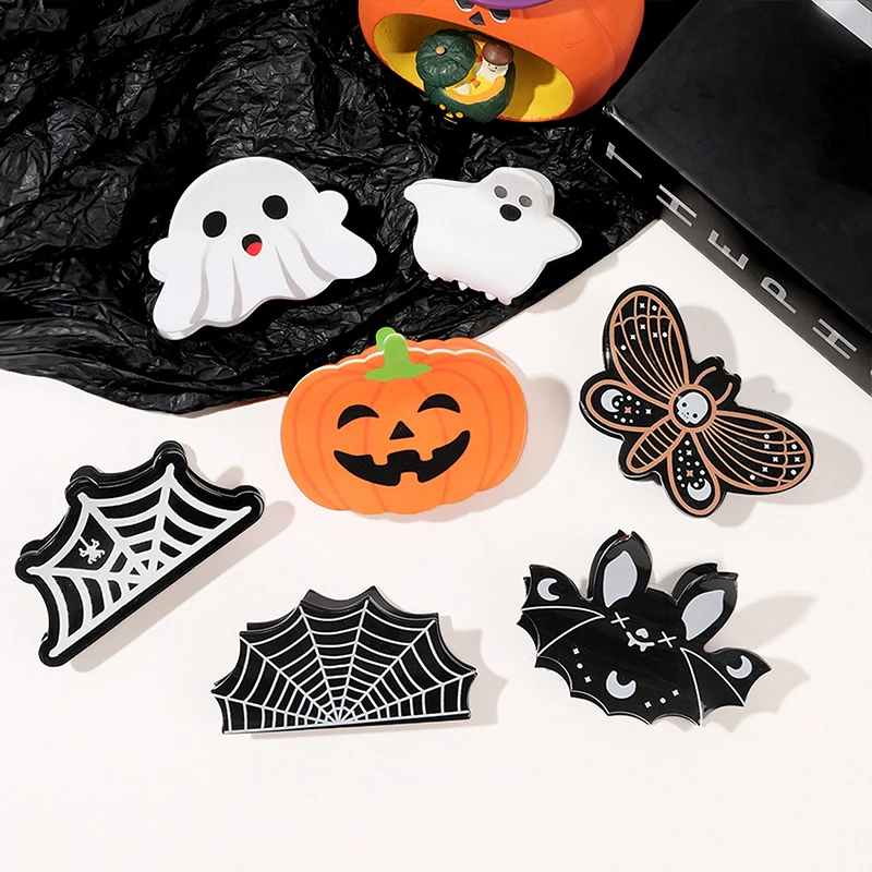 Halloween Hair Clips Spooky Pumpkin Grab Clips Back Of The Head Plate Hair Bat Ponytail Clips Hair Accessories