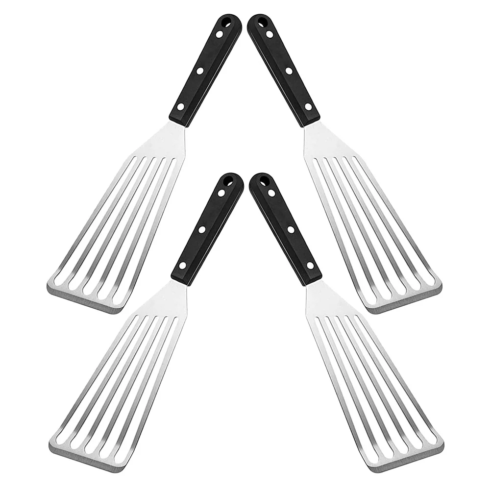 4Pcs Stainless Steel Fish Spatula Set Portable Kitchen Frying Spatula Multi-Use Cooking Shovel Steak Cooking Accessory