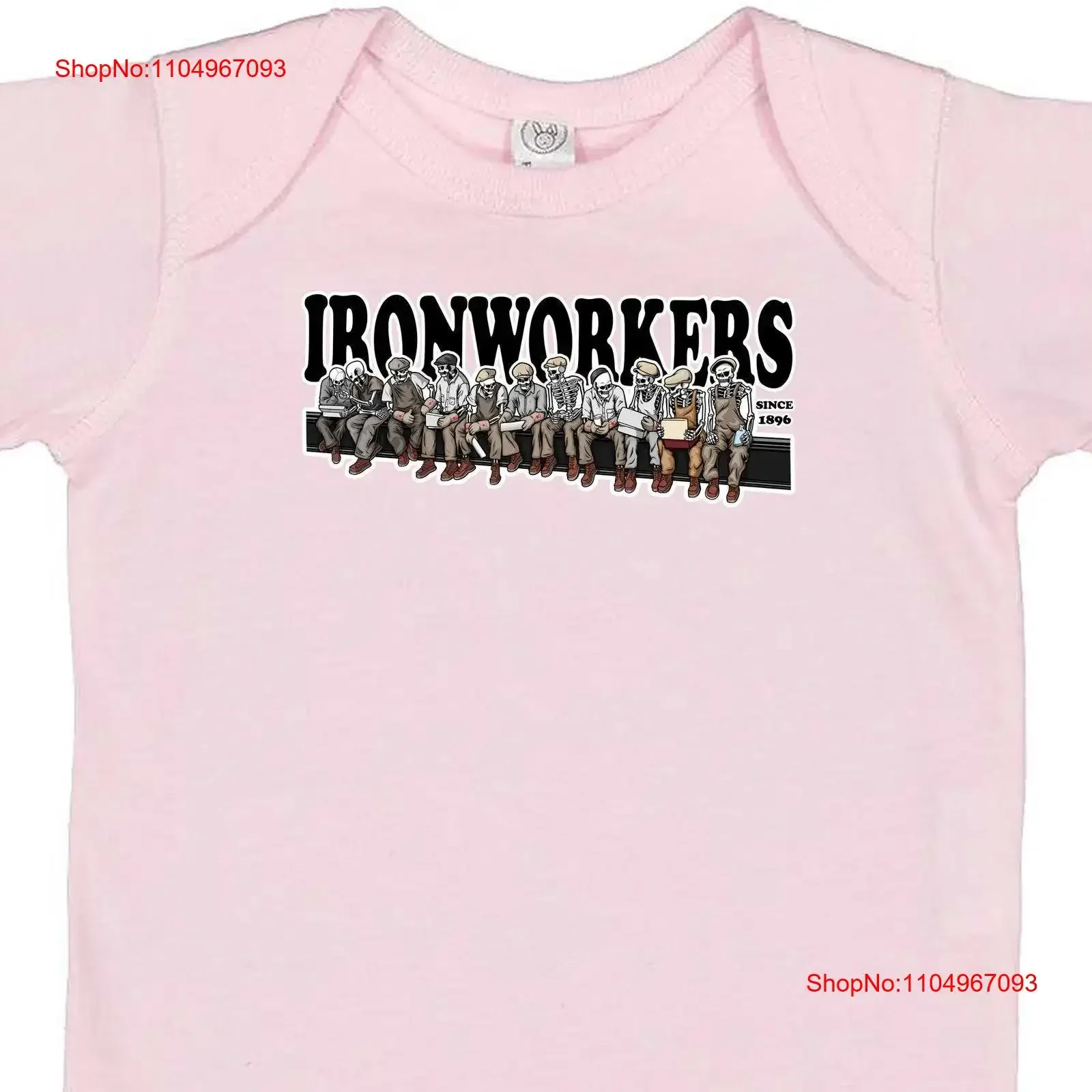 

Ironworker Onesie Union T Shirt Blue Collar Mens Apparel Kids Welding Baby Clothes Construction vintage Washed