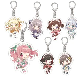 BanG Dream! Keychain Toyama Kasumi Ran Mitake Cute Figures Acrylic Key Chain Ring Holder Otaku Gift School Bag Charm Accessories