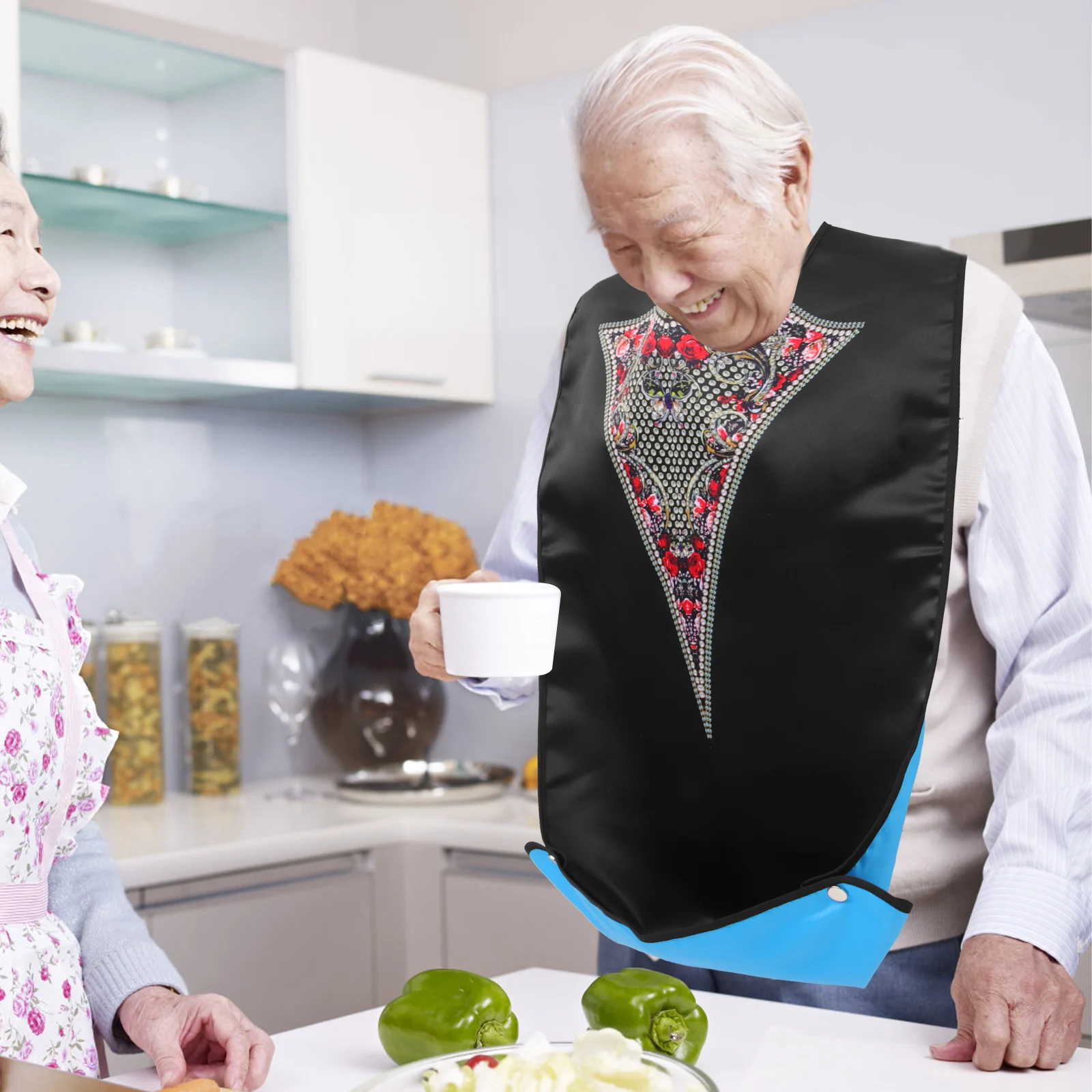 

Adult Bib Bibs for The Elderly Adults Drool Washable Disabled People Polyester Vintage Women's