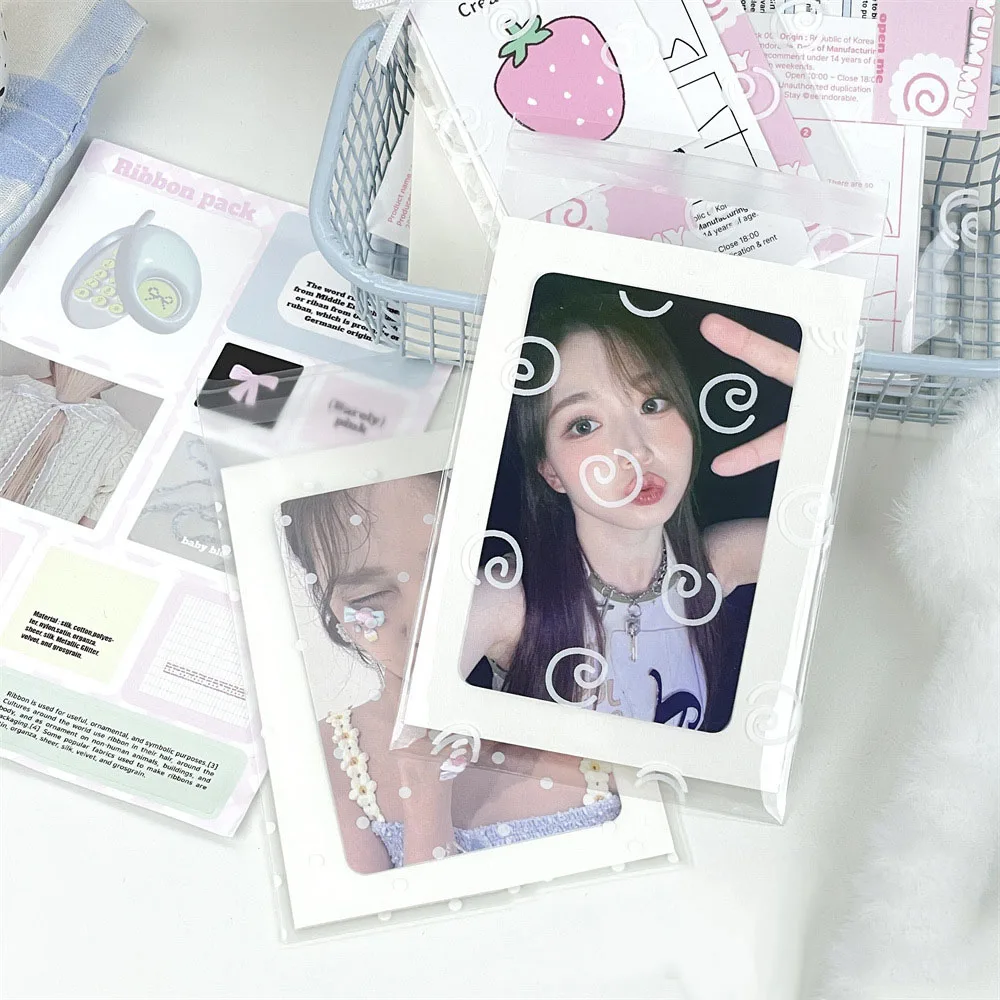 50Pcs/pack Transparent Self-adhesive Opp Bag INS Korean Idol Photo Cards Protective Sleeves Storage Bag Photocard Card Sleeves