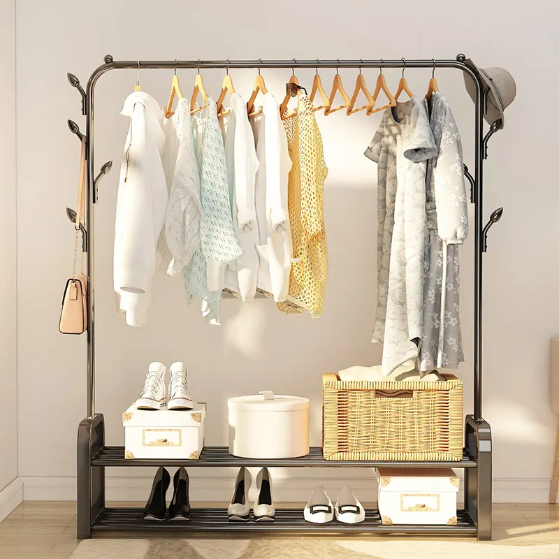 Metal Simple Closet Storage Organizer Bedroom Shelf Open Wardrobe Modern Living Room Portable Guarda