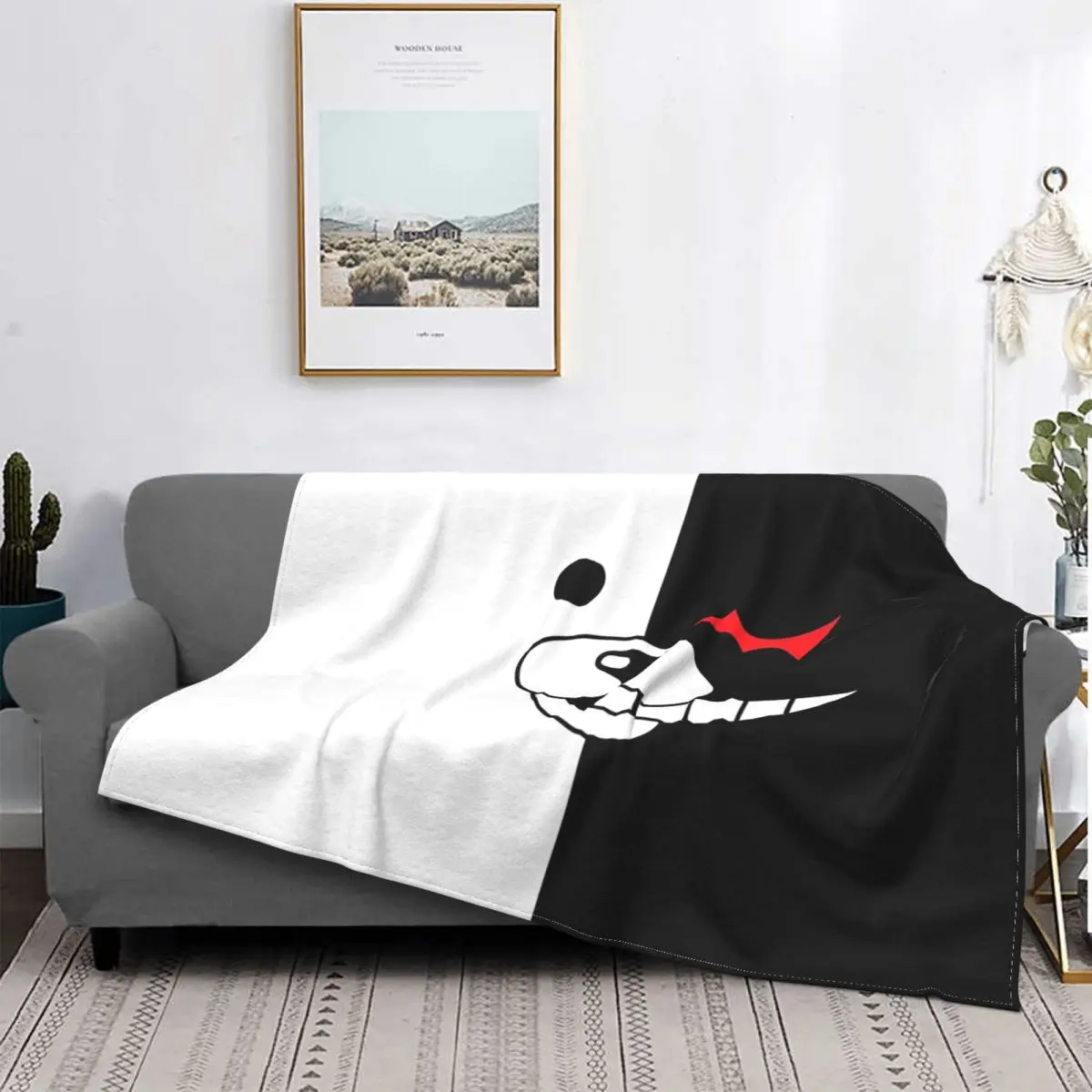 

Danganronpa Monokuma Blanket Coral Fleece Plush Summer Multi-function Thin Throw Blankets for Bedding Couch Bedding Throws