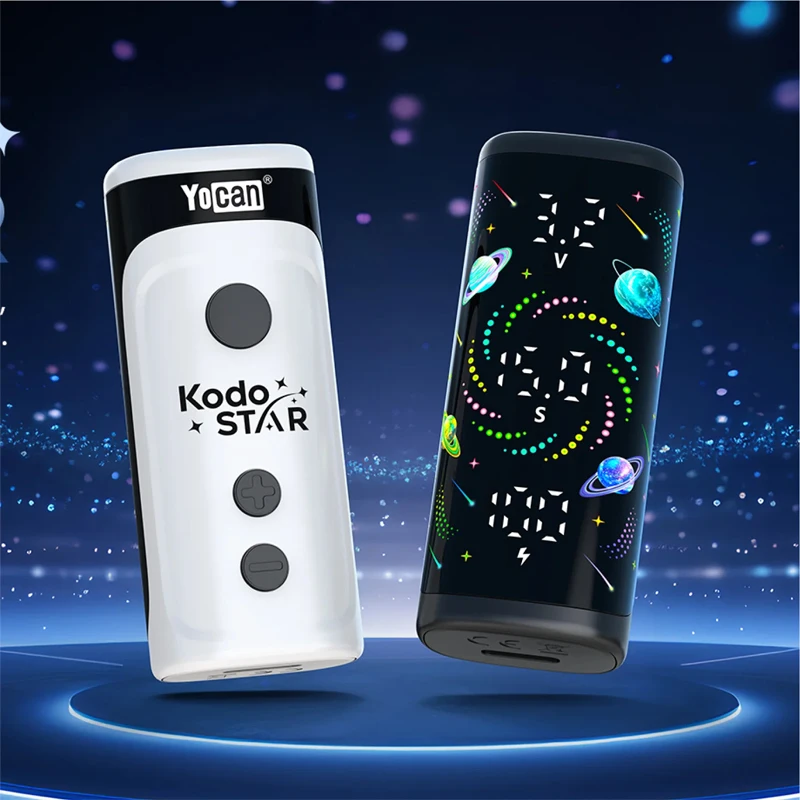 Original Yocan Kodo Star Box Mod 400mAh Preheat Battery Vape Pen 510 Thread Cart 1.8V-4.2V OLED Screen Electronic Cigarette
