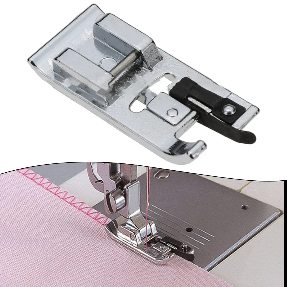 Overlock Overedge Overcasting Sewing Machine Presser Rolled Hem Foot Tool For Low Shank Snap-On Singer Brother