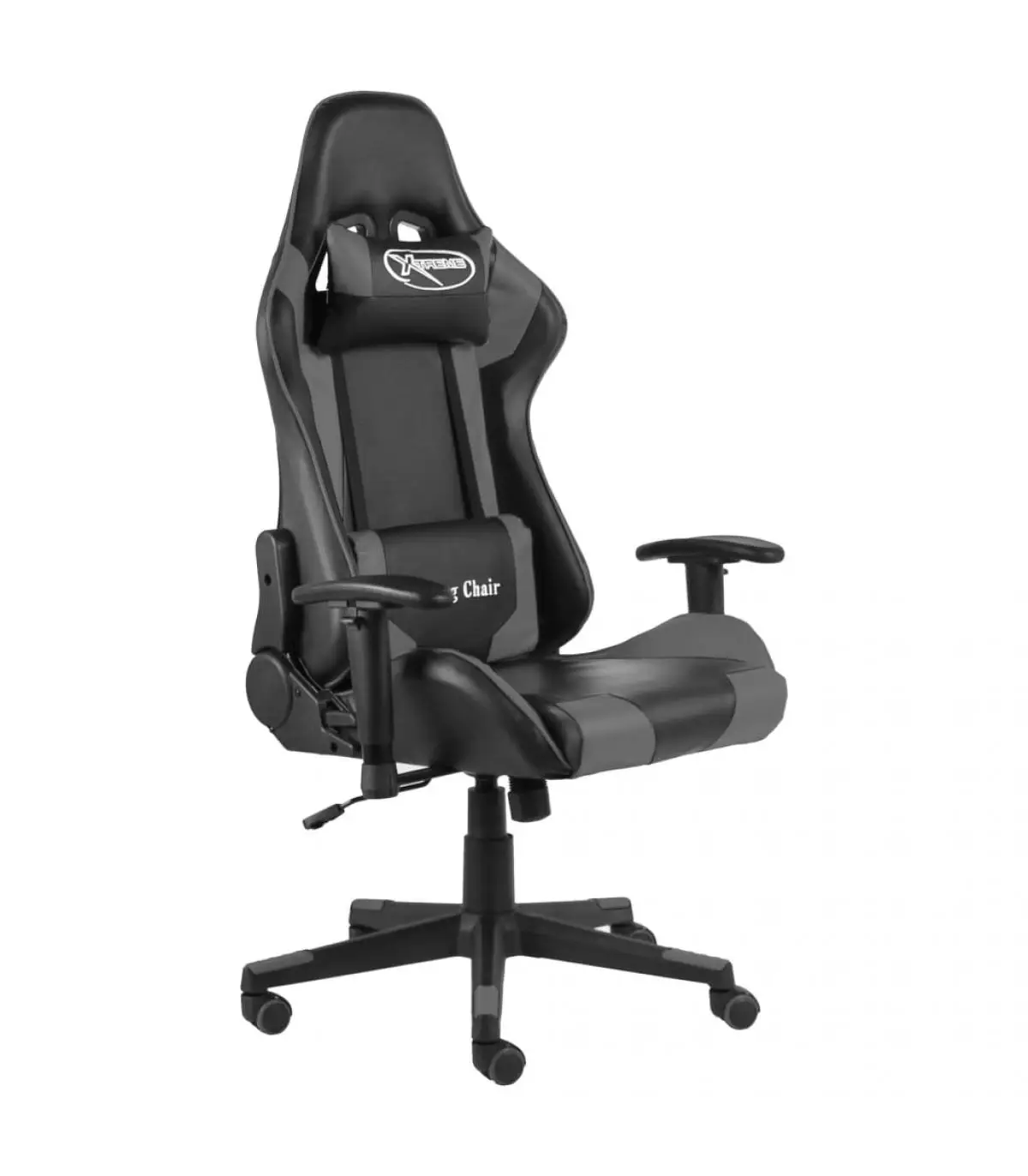 Video game armchairs gray PVC swivel gaming chair