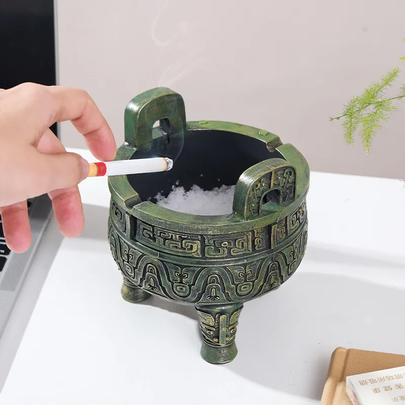 Posacenere in bronzo vintage, bruciatore di incenso, scatola creativa da scrivania per la casa, adatta per utensili posacenere per uffici domestici, case da tè