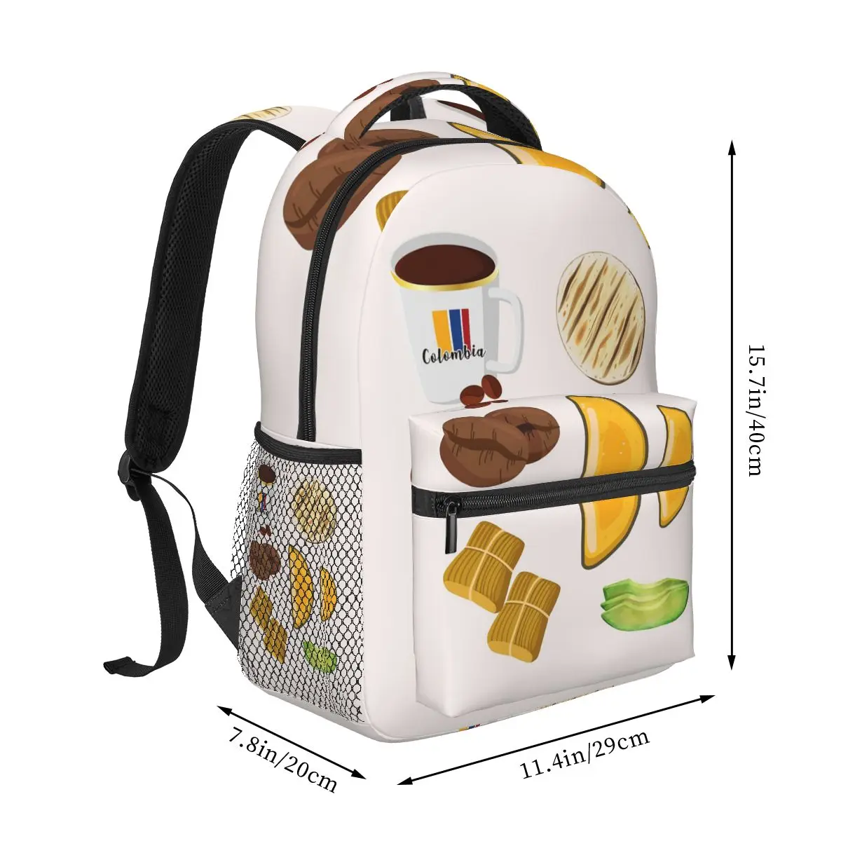 Colombian Food Backpack Hot Sale Daypack Large Capacity Kids BookBag School Bag Shoulder Bags for Men Women