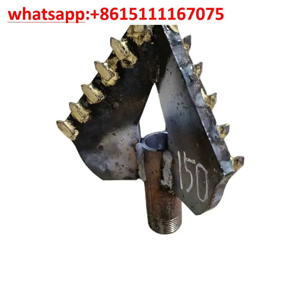 Soil Sand Layer Three-Wing Spiral Alloy Drill Bit, 1 Inch Drill Rod Matching Water Well Construction Spare Part