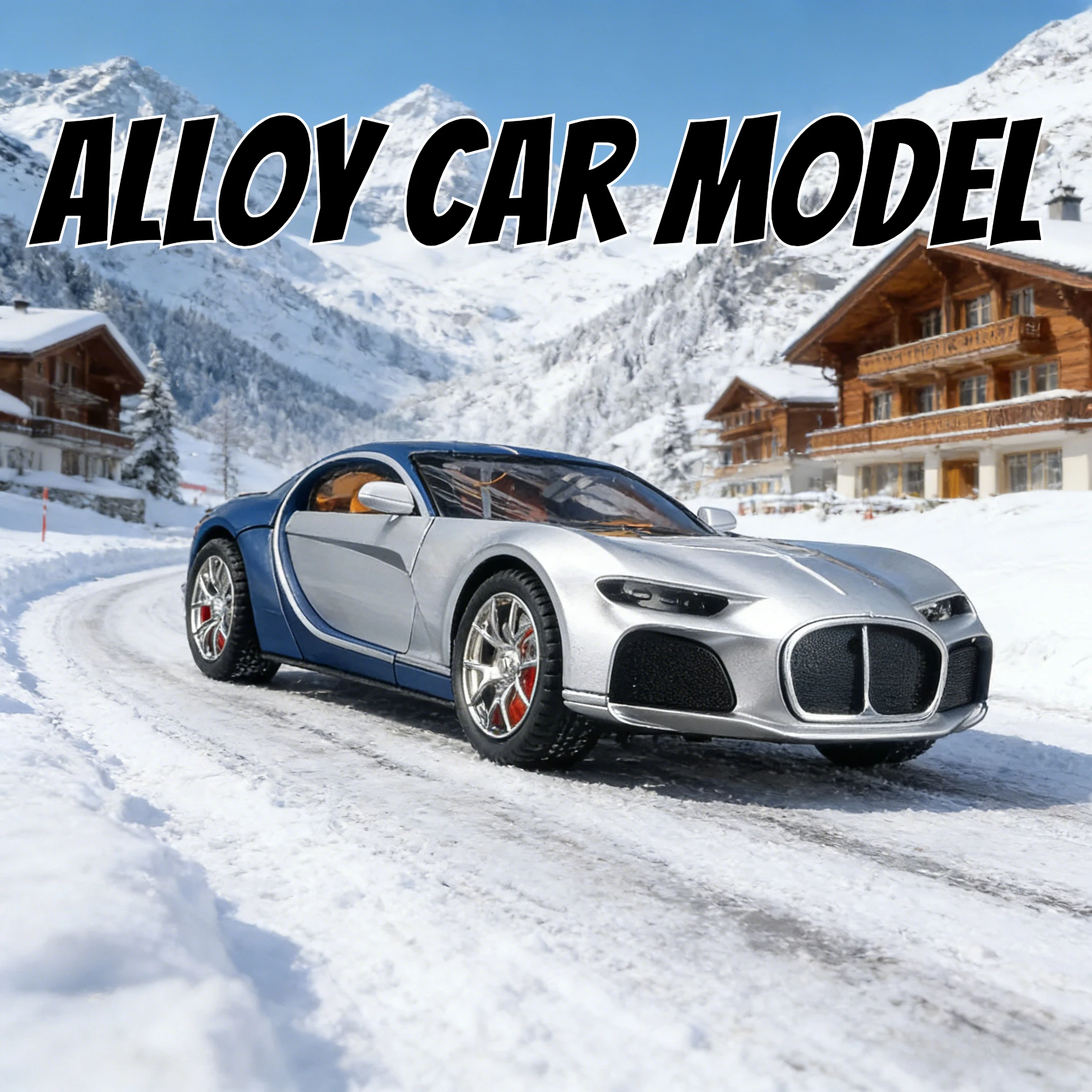 Para simulación 1:24, modelo de coche de aleación Bugatti Atlantico, 8 puertas y maletero del capó del motor, se puede abrir, detalles ricos, mano de obra fina