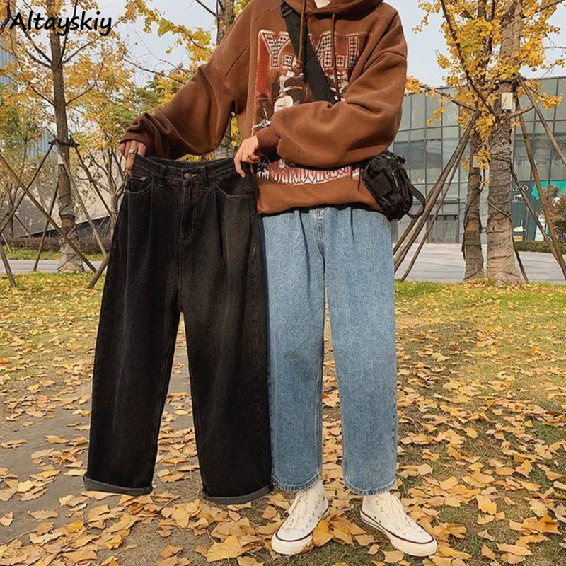 3XL جينز نسائي عتيق على الطراز الكوري كل مباراة فضفاضة واسعة الساق ربيع جديد موضة أنيقة Harajuku الترفيه اليومي سحابات Ins تصميم