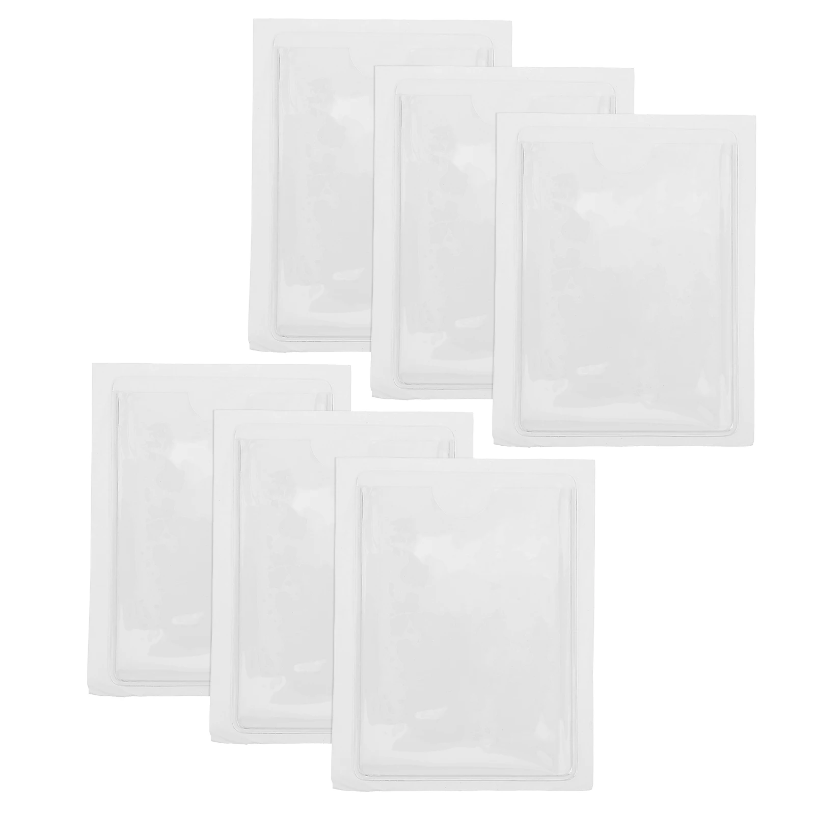 

6 Pcs 7.2x10CM Self Adhesive Card Holders Clear Plastic Sleeves Price Tag Set Sticky Pocket Pocket Protector File Folder