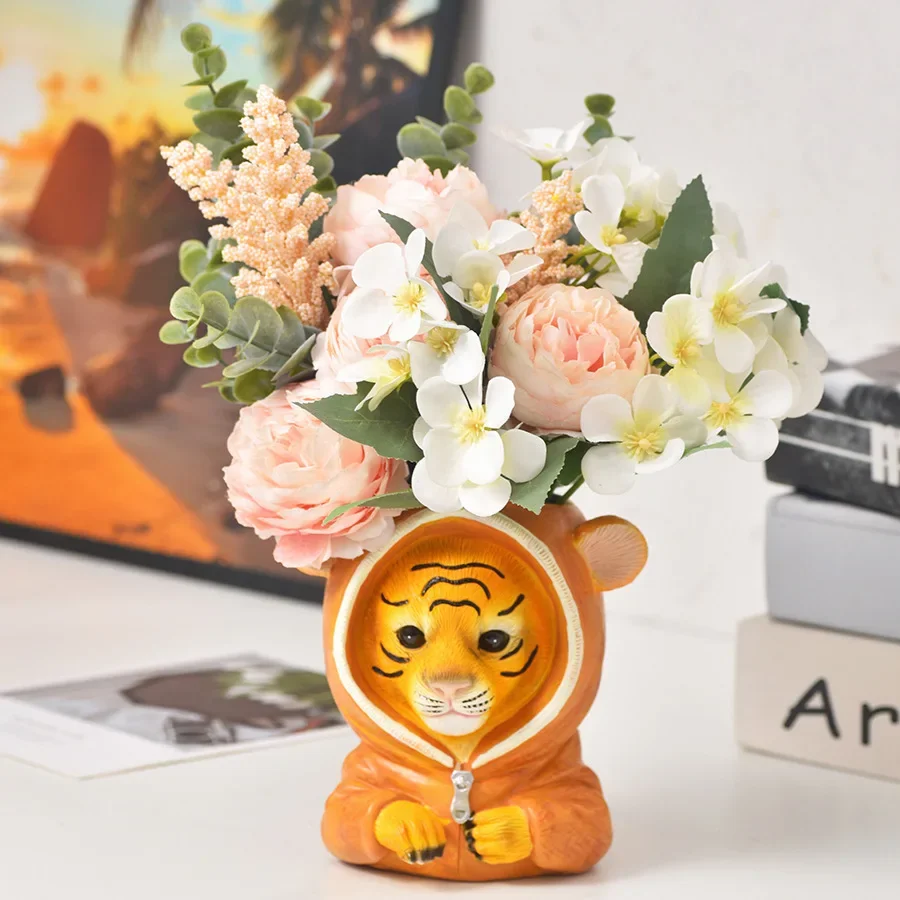 13cm Outdoor Landscape Garden Decoration Creative Home Garden Landscape Decoration Balcony Flower Jar Resin Crafts Sculpture
