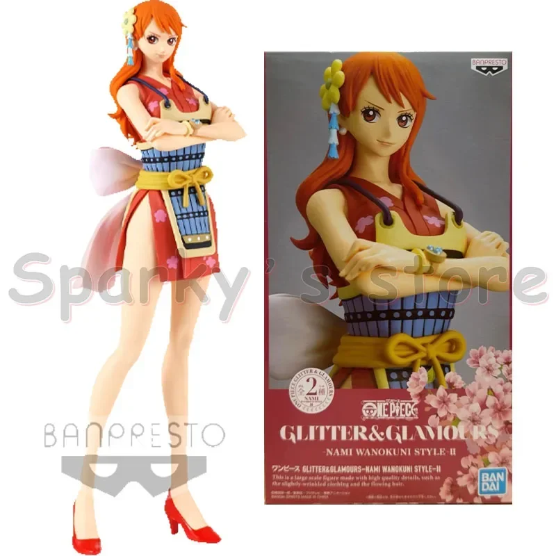 Bandai Original GLITTER&GLAMOURS ONE PIECE Anime Figure NAMI Action Figure Toys For Boys Girls Kids Chirldren Birthday Gifts