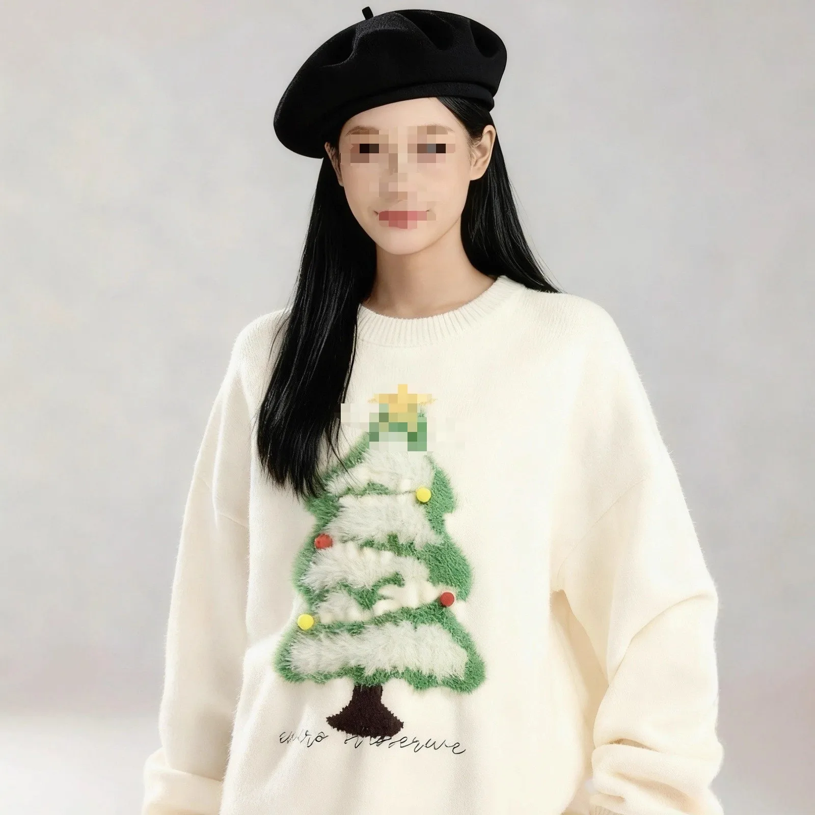 

Свитер для пар Cisas Tree, новогодний, красный, вязаный, свободный крой, винтажный, женская внутренняя одежда, ультратонкая зимняя новинка, Новое поступление