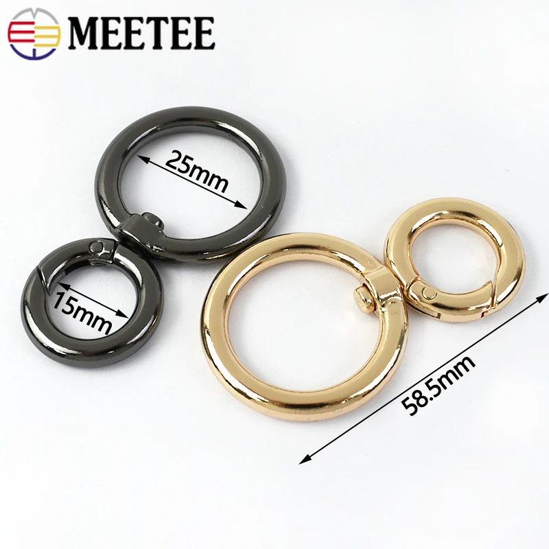 5/10/20Pcs Meetee 25mm Metal Spring O Ring Buckle Keychain Swivel Clasp Hook Bag Strap Connect Buckles DIY Hardware Accessories image 3