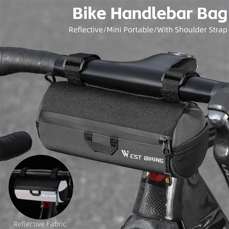 Afbeelding 6: WEST BIKING Nieuwe Fiets Voorframe Tas Waterdichte Fietsstuurtas Fiets Voorframe Fietsmand Fietsaccessoires