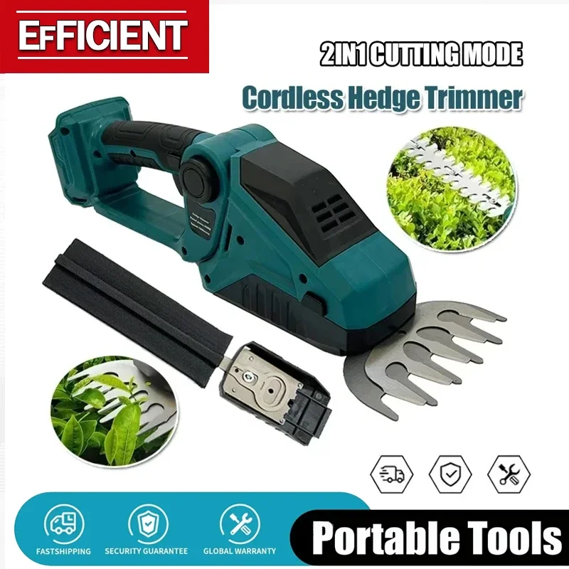 

Аккумуляторный кусторез 2-в-1, мини-электрические ножницы для травы, ручной триммер для сада, 18В, совместим с аккумуляторами Makita