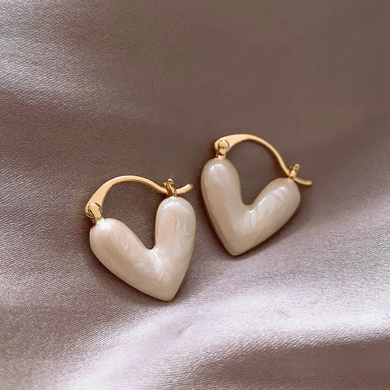 Pendientes de tuerca con forma de corazón para mujer, aretes colgantes de amor, joyería de gota Simple, elegante, coreano, de lujo, 2023