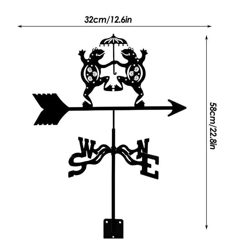 Wind Vane For Yard Iron Weathervane Garden Wind Vane In Metal Outside Stake Weatherproof Wind Direction Indicator For Trellises