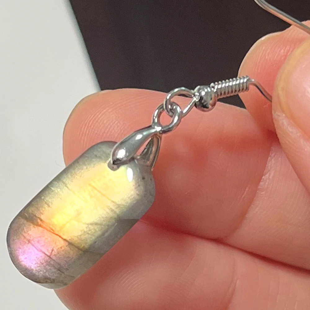 1 sztuk Adjustalbe 7-9 pierścień dla kobiet mężczyzn okrągłe koło nieregularny kształt koralik naturalny z kamieniem niebieski labradoryt palec