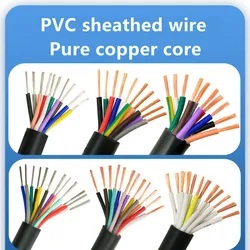 20m Monitoring Power Cable Wire 14 16 20 24 30 40 50 Core 26 24 22 20 18 17Awg Pure Copper 0.2-1mm² Control Wire Pvc Power cable