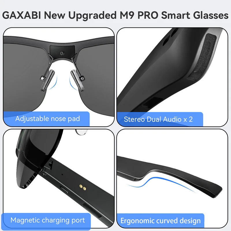 Xiaomi 新しいスマート Bluetooth 色変化メガネ M9 プロ色変化 UV とブルーライト耐性スマートサングラス