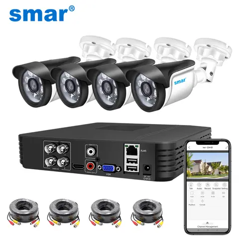 4CH 5MP CCTV System with Outdoor Cameras smar
