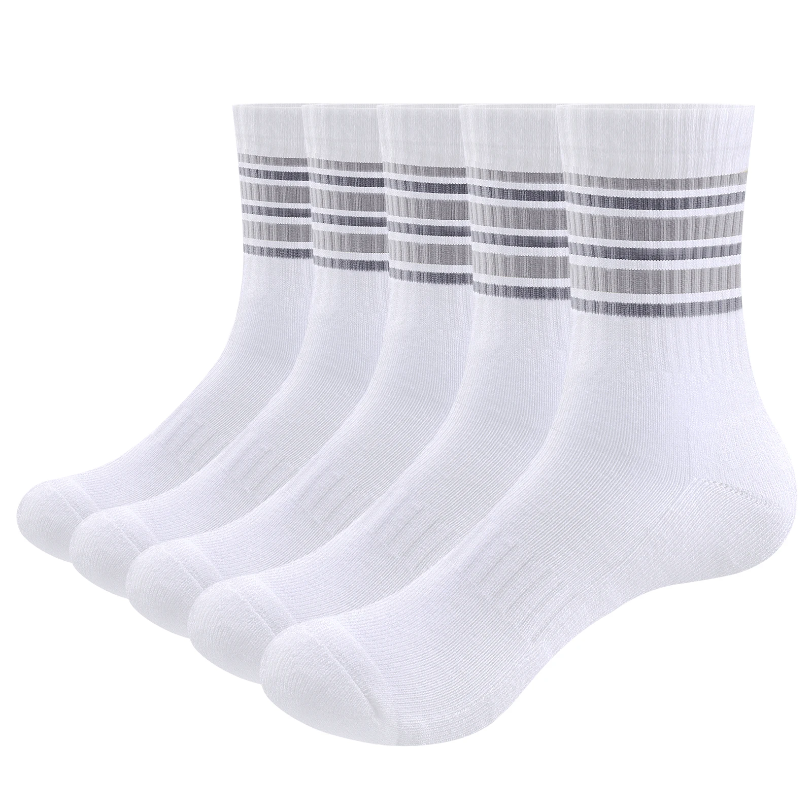 

YUEDGE Athletic Socks Sport Running Calf Socks Performance Cushioned Breathable Crew Socks for Men Women(5 Pairs)