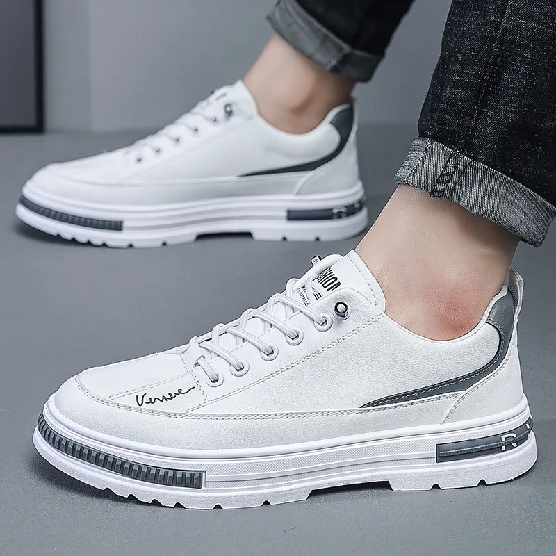 

New Thick Soled Men's Casual Sports Board Shoes Fashionable Men's White Shoes Single Shoes