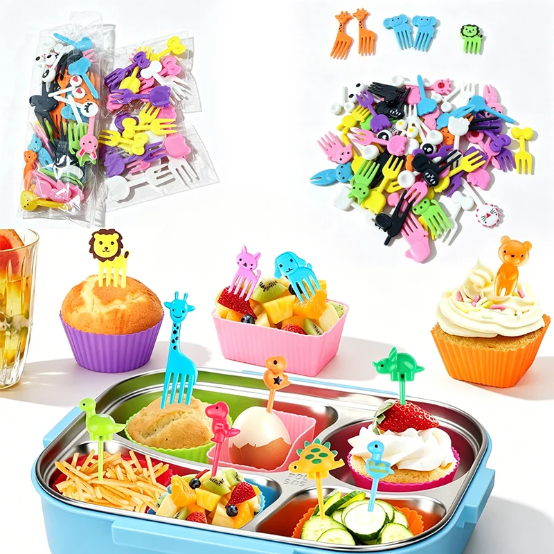 

Lunch Bento Box Accessories Fruit Food Picks Animal Fruit Food Toothpicks for Camping Office Lunch Containers Accessories