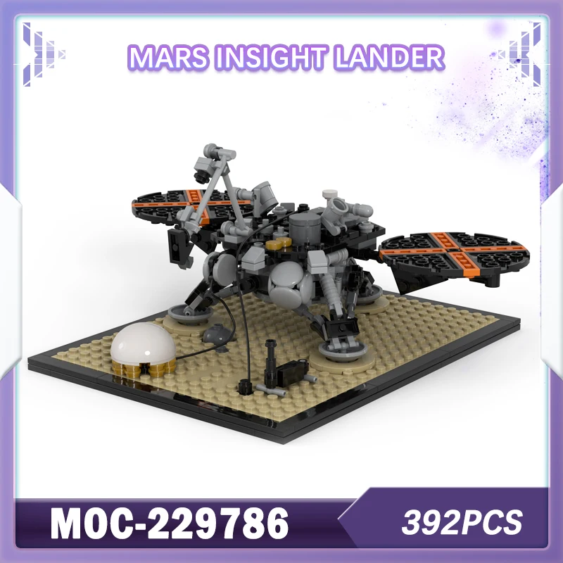

392 шт., космическая технология Mars InSight Lander, строительный блок, модель, набор кирпичей, креативный детский пазл, подарки, миниатюрный DIY MOC-229786