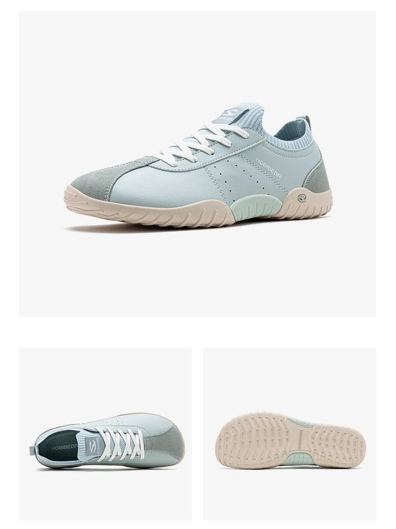 HOBIBEAR Sneaker mit breiter Zehenbox für Herren und Damen, minimalistische Wanderschuhe aus Kunstleder, leichte Schnür-Freizeitsneaker – Detail 23