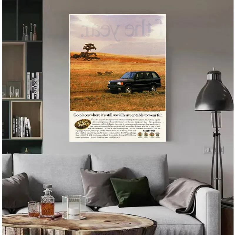 Vintage Car Magazine Advertisement Poster Brand Automobile Enthusiast Retro Canvas Painting Wall Art for Dorm Garage Home Decor