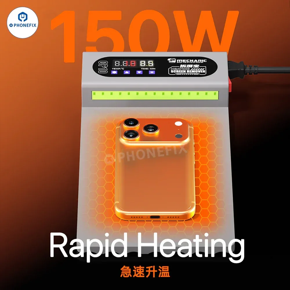 Mechanic CP10 28cm X 14cm 10.5 Inch LCD Screen Heating Removal Pad Dual-layer Silicone Anti-slip Base with Dust Revealing Light