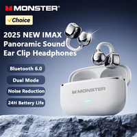 Monster MQT65 OWS Bluetooth 6.0 Earphones IP5X Waterproof Sports Wireless Headphones Noise Canceling HD Call Earbuds With Mic