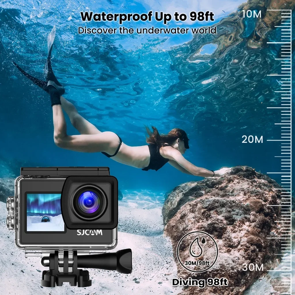 S JC A M SJ4000 Action  Dual Screen SJ4000 Air 4K Ultra HD Underwater  30 Meters Waterproof