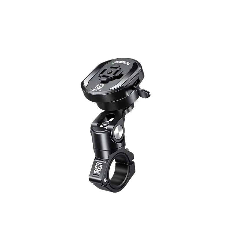 Motorcycle Magnetic 4-Lock Phone Mount CNC Aluminum Anti Vibration Handlebar Holder for Bike Scooter
