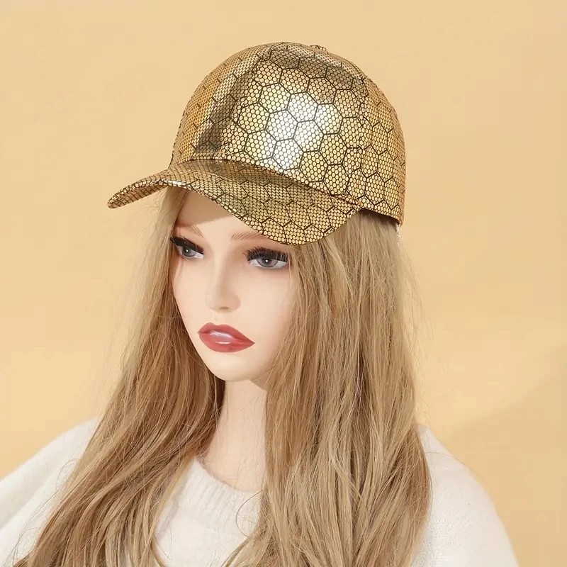 Honeycomb Pattern Baseball Cap Solid Color Hip Hop Sun Hat Adjustable Casual Dad Hats For Women Men