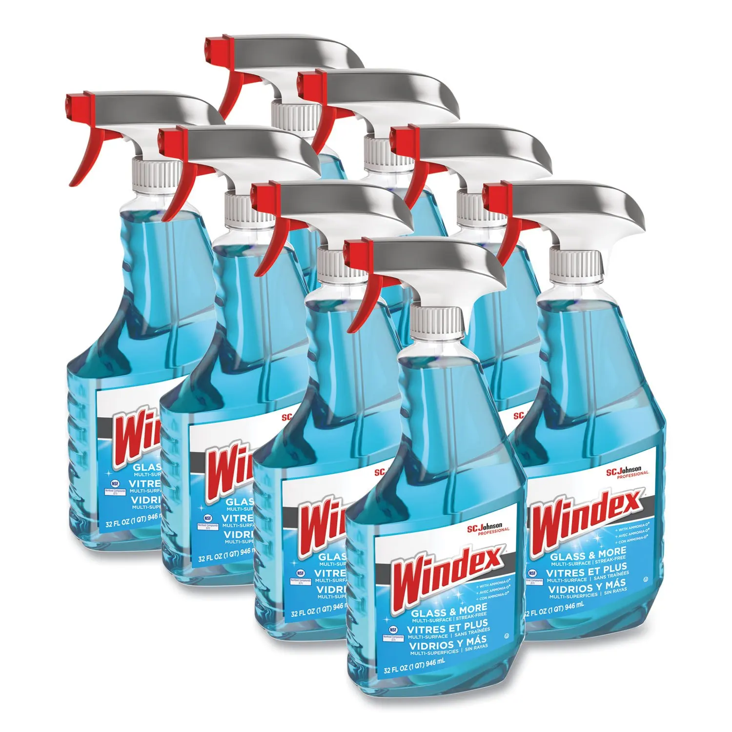 

Case of 8 Windex Ammonia-D Glass Cleaner, Fresh, 32 oz Spray Bottles, Sold as 1 Case