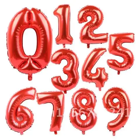 32inch Rose Gold Red Green Discolor Digital Number Foil Balloon Birthday Party Decoration Baby Shower Supplies Globo