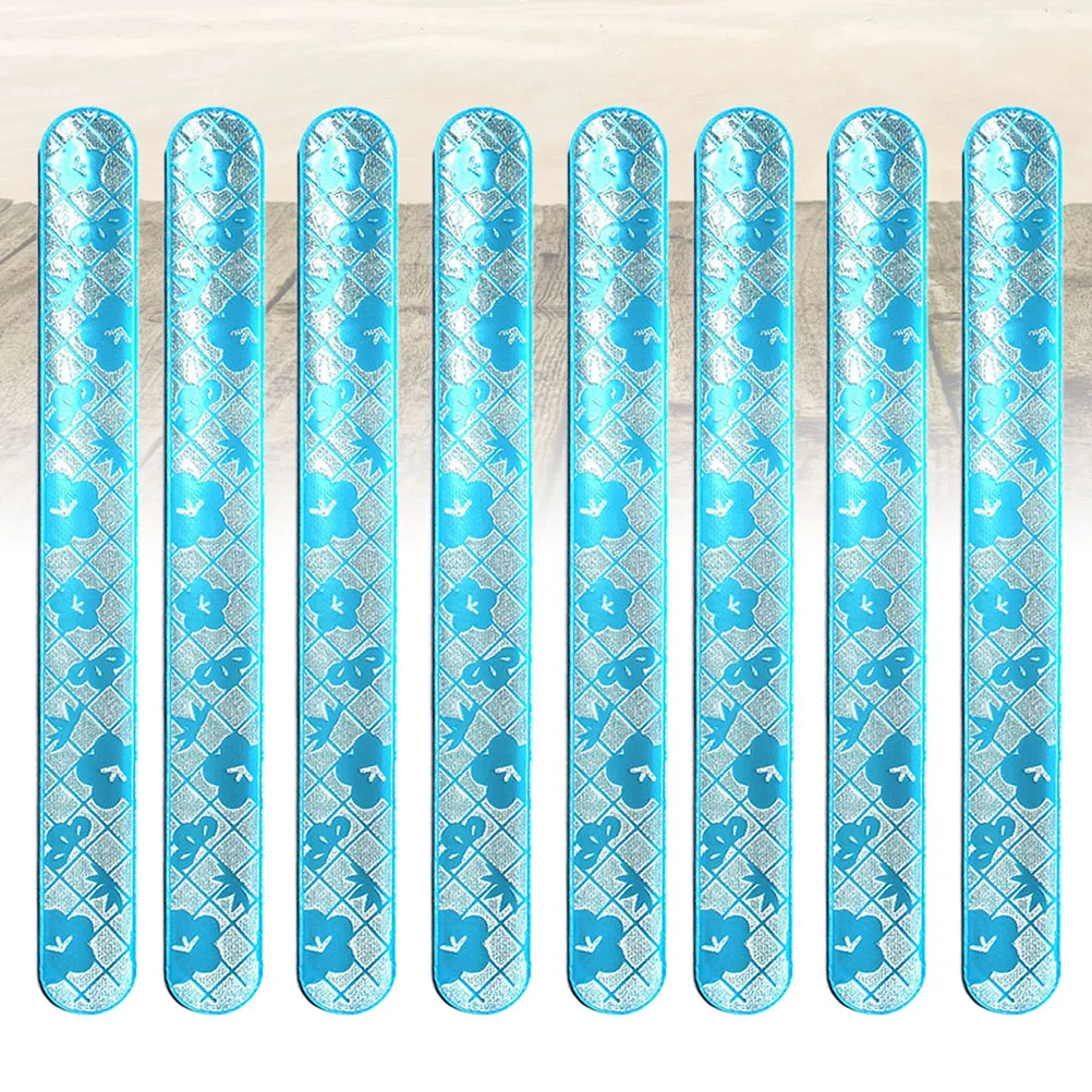 

8 Pcs PVC Reflective Wrist Strap Slap Bracelets Wristbands for Kids Gypsophila on