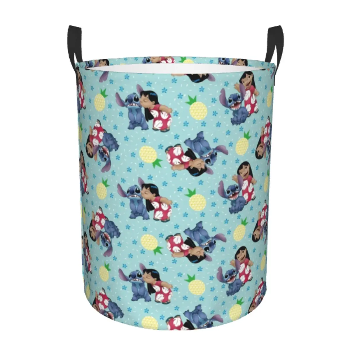 

Round Single-Layer Dirty Clothes Basket Stitch Space-Saving Laundry Hamper with Sturdy Handles for Easy Carrying