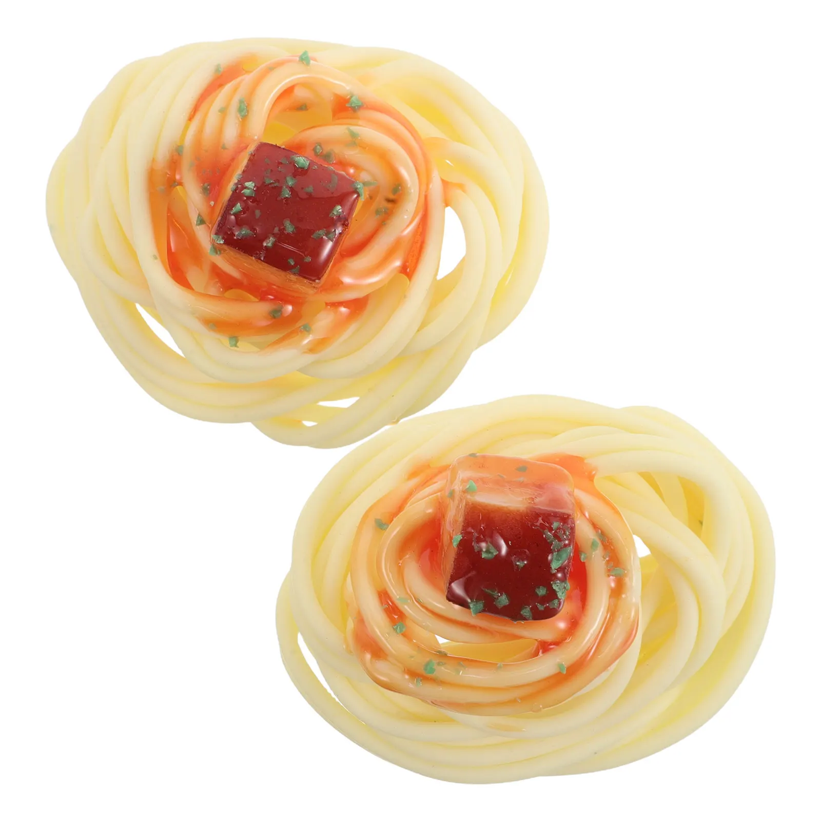 2 Piezas de Espaguetis Falsos Realistas, Fideos de PVC de Simulación, Decoración para Restaurantes, Pasta Artificial para Fotografía