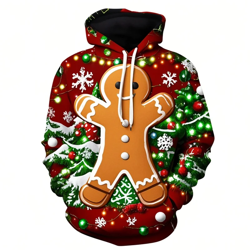 Gingerbread Merry Christmas 3D Printing New In Hoodies & Sweatshirts Christmas Trees Ugly Christmas Sweatshirts Funny Pullovers