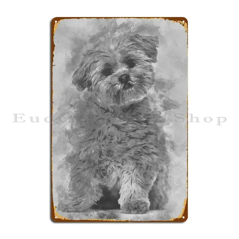 Placa metálica con diseño de perro Lhasa Apso de 8 meses, cartel para cine, hogar, club, cartel de estaño impreso